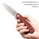 SENCUT Snap Flipper Knife Burgundy G10 Handle (3.48" Gray Stonewashed 9Cr18MoV Blade) SA05A - SENCUT