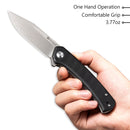 SENCUT Snap Flipper Knife Black G10 Handle (3.48" Gray Stonewashed 9Cr18MoV Blade) SA05B - SENCUT