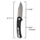 SENCUT Snap Flipper Knife Black G10 Handle (3.48" Gray Stonewashed 9Cr18MoV Blade) SA05B - SENCUT