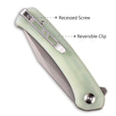 SENCUT Snap Flipper Knife Natural G10 Handle (3.48" Gray Stonewashed 9Cr18MoV Blade) SA05C - SENCUT