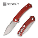 SENCUT Snap Flipper Knife Burgundy G10 Handle (3.48" Gray Stonewashed 9Cr18MoV Blade) SA05A - SENCUT