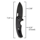 SENCUT Acumen Flipper & Manual Thumb Knife Black G10 Handle (2.98" Black Stonewashed 9Cr18MoV Blade) SA06A - SENCUT