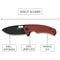 SENCUT Acumen Flipper & Manual Thumb Knife Burgundy G10 Handle (2.98" Black Stonewashed 9Cr18MoV Blade) SA06B - SENCUT