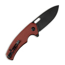 SENCUT Acumen Flipper & Manual Thumb Knife Burgundy G10 Handle (2.98" Black Stonewashed 9Cr18MoV Blade) SA06B - SENCUT