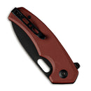 SENCUT Acumen Flipper & Manual Thumb Knife Burgundy G10 Handle (2.98" Black Stonewashed 9Cr18MoV Blade) SA06B - SENCUT