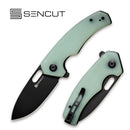 SENCUT Acumen Flipper & Manual Thumb Knife Natural G10 Handle (2.98" Black Stonewashed 9Cr18MoV Blade) SA06C - SENCUT