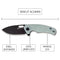 SENCUT Acumen Flipper & Manual Thumb Knife Natural G10 Handle (2.98" Black Stonewashed 9Cr18MoV Blade) SA06C - SENCUT