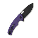 SENCUT Acumen Flipper & Manual Thumb Knife Purple G10 Handle (2.98" Black Stonewashed 9Cr18MoV Blade) SA06D - SENCUT
