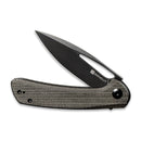 SENCUT Honoris Flipper Knife Gray Micarta Handle (3.47" Black Stonewashed 9Cr18MoV Blade) SA07B - SENCUT