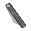 SENCUT Bronte Front Flipper Knife Black Micarta Handle (3.38" Gray Stonewashed 9Cr18MoV Blade) SA08A - SENCUT