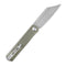 SENCUT Bronte Front Flipper Knife Green Micarta Handle (3.38" Gray Stonewashed 9Cr18MoV Blade) SA08B - SENCUT