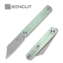 SENCUT Bronte Front Flipper Knife Natural G10 Handle (3.38" Gray Stonewashed 9Cr18MoV Blade) SA08C - SENCUT