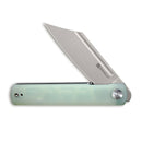 SENCUT Bronte Front Flipper Knife Natural G10 Handle (3.38" Gray Stonewashed 9Cr18MoV Blade) SA08C - SENCUT