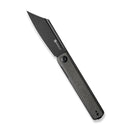 SENCUT Bronte Front Flipper Knife Dark Green Canvas Micarta Handle (3.38" Black Stonewashed 9Cr18MoV Blade) SA08F - SENCUT