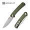 SENCUT Neches Flipper Knife Green Micarta Handle (3.2" Satin Finished 10Cr15CoMoV Blade) SA09C - SENCUT