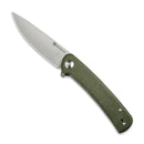 SENCUT Neches Flipper Knife Green Micarta Handle (3.2" Satin Finished 10Cr15CoMoV Blade) SA09C - SENCUT