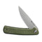 SENCUT Neches Flipper Knife Green Micarta Handle (3.2" Satin Finished 10Cr15CoMoV Blade) SA09C - SENCUT