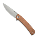 SENCUT Neches Flipper Knife Brown Micarta Handle (3.2" Satin Finished 10Cr15CoMoV Blade) SA09D - SENCUT