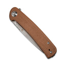 SENCUT Neches Flipper Knife Brown Micarta Handle (3.2" Satin Finished 10Cr15CoMoV Blade) SA09D - SENCUT