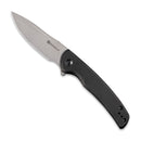 SENCUT Tynan Flipper Knife Black Stonwashed Stainless Steel Handle (3.18" Gray Stonewashed 10Cr15CoMoV Blade) SA10A - SENCUT