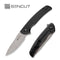 SENCUT Tynan Flipper Knife Black Stonwashed Stainless Steel Handle (3.18" Gray Stonewashed 10Cr15CoMoV Blade) SA10A - SENCUT