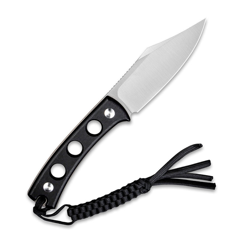 SENCUT Waxahachie Fixed Blade Knife Black G10 Handle (3.7" Satin Finished 9Cr18MoV Blade) SA11A - SENCUT