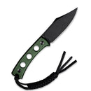 SENCUT Waxahachie Fixed Blade Knife Green Micarta Handle (3.7" Black Stonewashed 9Cr18MoV Blade) SA11C - SENCUT