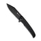 SENCUT Brazoria Flipper Knife Black G10 Handle (3.46" Black Stonewashed D2 Blade) SA12A - SENCUT