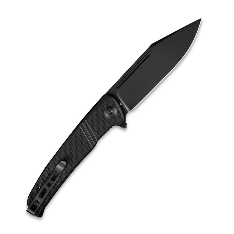 SENCUT Brazoria Flipper Knife Black G10 Handle (3.46" Black Stonewashed D2 Blade) SA12A - SENCUT