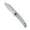 SENCUT Brazoria Flipper Knife Natural G10 Handle (3.46" Silver Beadblast D2 Blade) SA12B - SENCUT