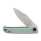 SENCUT Brazoria Flipper Knife Natural G10 Handle (3.46" Silver Beadblast D2 Blade) SA12B - SENCUT