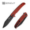 SENCUT Brazoria Flipper Knife Burgundy G10 Handle (3.46" Black Stonewashed D2 Blade) SA12C - SENCUT