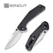 SENCUT Actium Flipper & Thumb Stud Knife Black G10 Handle (3.46" Satin D2 Blade) SA02B - SENCUT