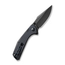 SENCUT Actium Flipper & Thumb Stud Knife Black G10 Handle (3.46" Black Stonewashed D2 Blade) SA02C