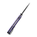 SENCUT Actium Flipper & Thumb Stud Knife Purple G10 Handle (3.46" Black Stonewashed D2 Blade) SA02D - SENCUT