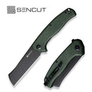 CIVIVI Traxler Flipper Knife Green Canvas Micarta Handle (3.49" Black Stonewashed 9Cr18MoV Blade) S20057C-4