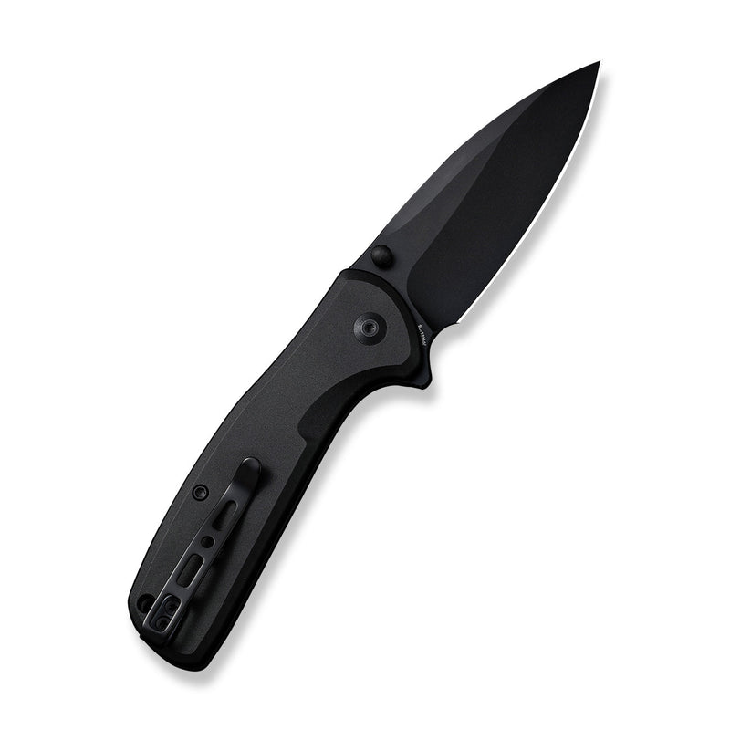 SENCUT ArcBlast Flipper & Button Lock & Thumb Stud Knife Black Aluminum Handle (2.98" Black 9Cr18MoV Blade) S22043B-1