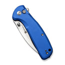 SENCUT ArcBlast Flipper & Button Lock & Thumb Stud Knife Bright Blue Aluminum Handle (2.98" Satin Finished 9Cr18MoV Blade) S22043B-3