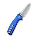 SENCUT ArcBlast Flipper & Button Lock & Thumb Stud Knife Bright Blue Aluminum Handle (2.98" Satin Finished 9Cr18MoV Blade) S22043B-3