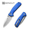 SENCUT ArcBlast Flipper & Button Lock & Thumb Stud Knife Bright Blue Aluminum Handle (2.98" Satin Finished 9Cr18MoV Blade) S22043B-3