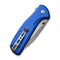 SENCUT ArcBlast Flipper & Button Lock & Thumb Stud Knife Bright Blue Aluminum Handle (2.98" Satin Finished 9Cr18MoV Blade) S22043B-3