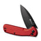 SENCUT ArcBlast Flipper & Button Lock & Thumb Stud Knife Red Aluminum Handle (2.98" Black 9Cr18MoV Blade) S22043B-4