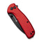 SENCUT ArcBlast Flipper & Button Lock & Thumb Stud Knife Red Aluminum Handle (2.98" Black 9Cr18MoV Blade) S22043B-4