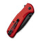 SENCUT ArcBlast Flipper & Button Lock & Thumb Stud Knife Red Aluminum Handle (2.98" Black 9Cr18MoV Blade) S22043B-4