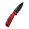 SENCUT ArcBlast Flipper & Button Lock & Thumb Stud Knife Red Aluminum Handle (2.98" Black 9Cr18MoV Blade) S22043B-4
