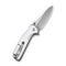 SENCUT ArcBlast Flipper & Button Lock & Thumb Stud Knife Silver Aluminum Handle (2.98" Satin Finished 9Cr18MoV Blade) S22043B-2