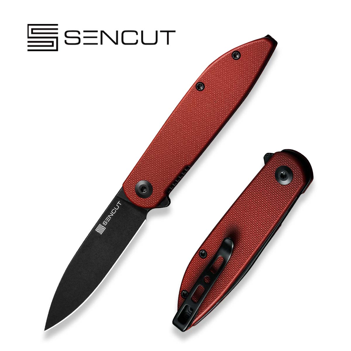 SENCUT Bocll II Flipper Knife G10 Handle D2 Blade