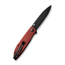 SENCUT Bocll II Flipper Knife Burgundy G10 Handle (2.96" Black Stonewashed D2 Blade) S22019-3