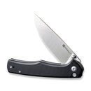 SENCUT Crowley Flipper & Button Lock & Thumb Stud Knife Black G10 Handle (3.48" Satin Finished D2 Blade) S21012-4