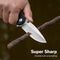 SENCUT Errant Flipper & Thumb Stud Knife Black Canvas Micarta Handle (3.45" Satin Finished 9Cr18MoV Blade) S23054B-3